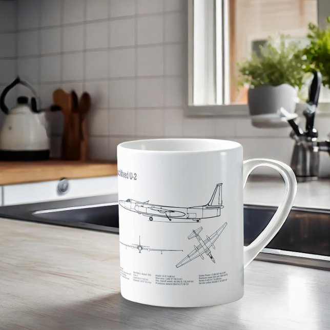 U-2 Dragon Dam - Flygplanets plan BD Kaffemugg (Skapare uppladdad)
