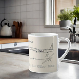 U-2 Dragon Dam - Flygplanets planritningar SD Kaffemugg