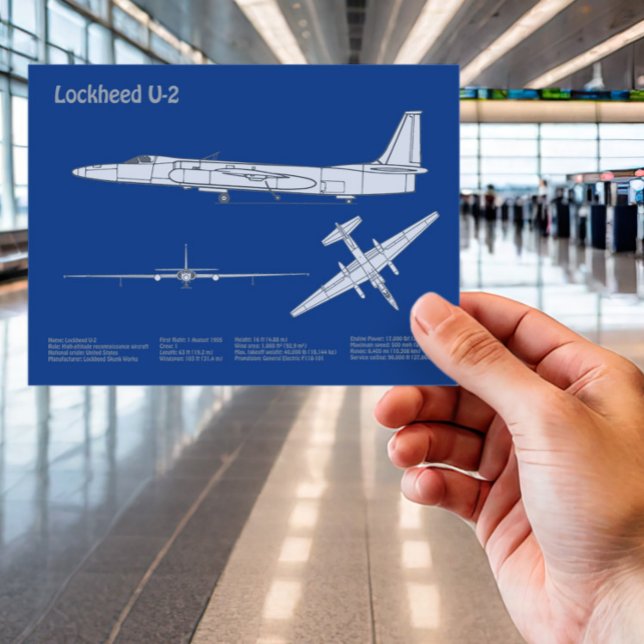 U-2 Dragon Lady - Flygplansritningar ABD Vykort (Skapare uppladdad)