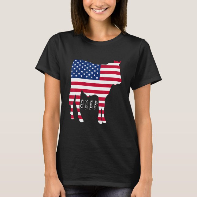 U A A Beef Proud Bull Flagga Carnivore T Shirt (Framsida)