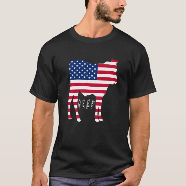 U A A Beef Proud Bull Flagga Carnivore T Shirt (Framsida)