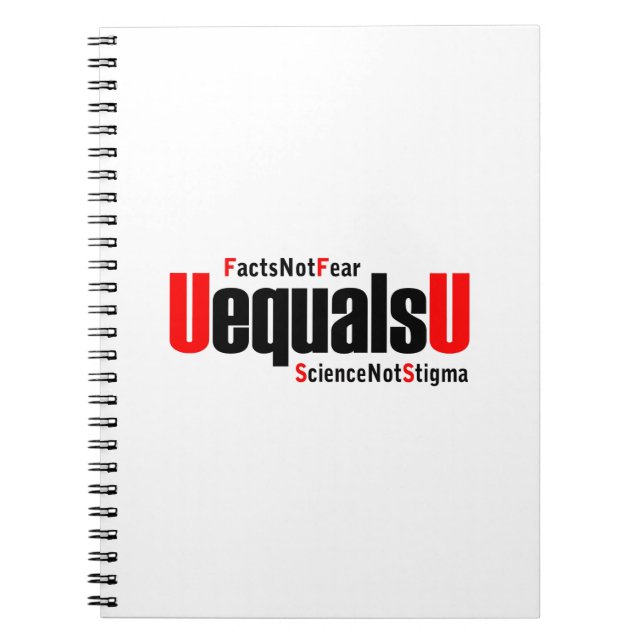 U är lika med U - HIV Opåvisbar - Science not Stig Anteckningsbok (Framsidan)