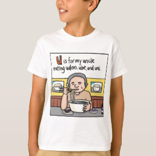 U är till Udon, Ube och Uni Kids T-shirt
