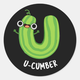 U-cumber Funny Cucumber Pun-Mörk BG Runt Klistermärke