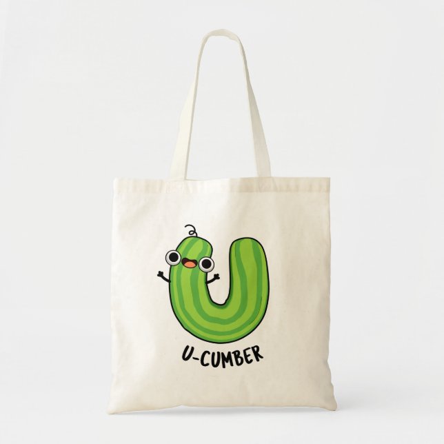 U-cumber Funny Cucumber Pun Tygkasse (Framsidan)