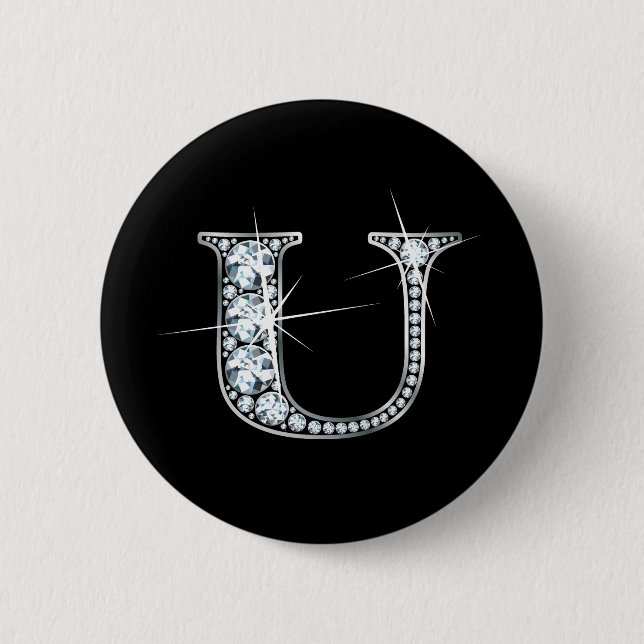 "U" Diamond Bling-knapp Knapp (Framsida)