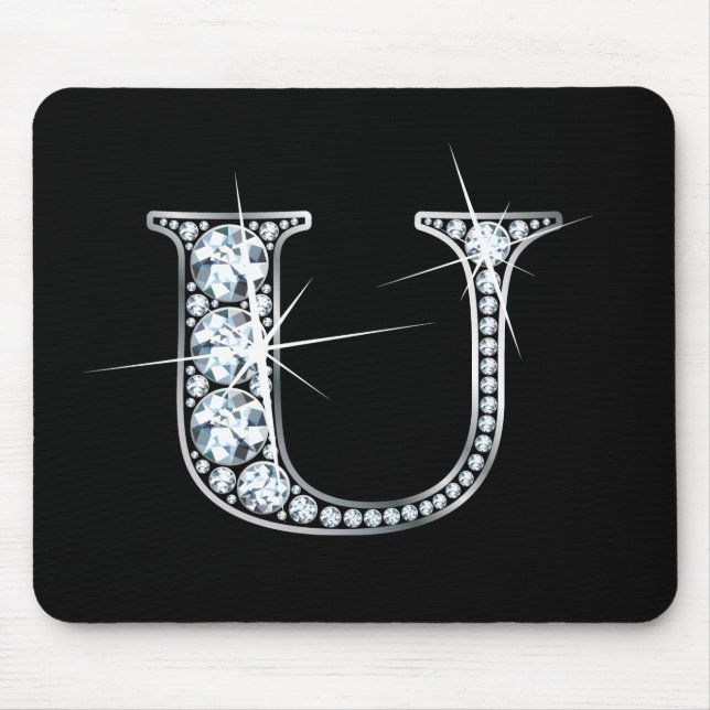 "U" Diamond Bling Mousepad Musmatta (Framsidan)