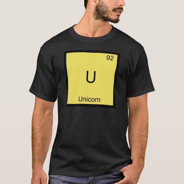 U - Enhörning Rollig Kemisk Element Symbol T-shirt (Framsida)