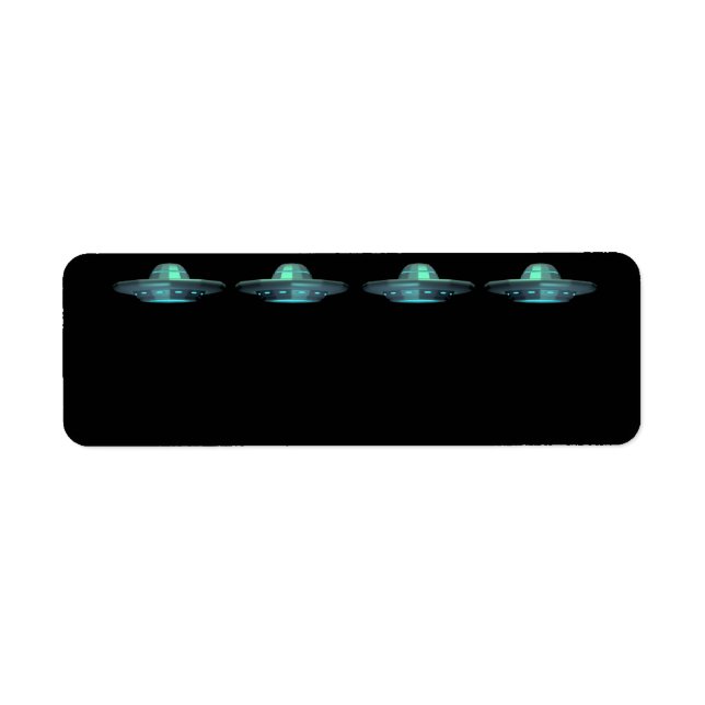 U.F.O. Flies Saucer-ADRESSETIKETTER Returadress Etikett (Framsidan)