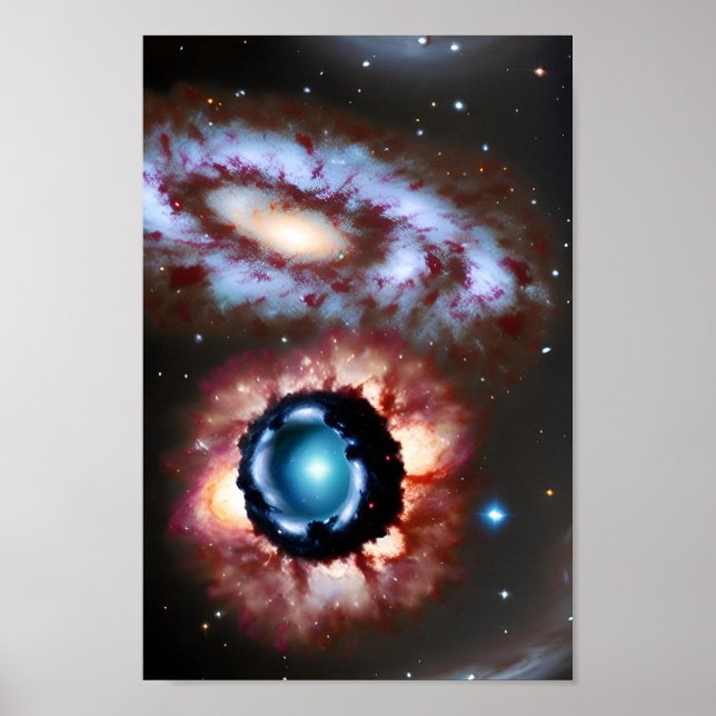 U.F.O. och Galaxy Collides in Cosmic Event Poster (Framsidan)