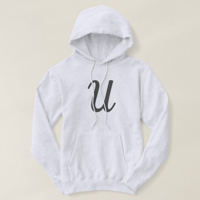 U-formad hooded jacka hoodie (Design framsida)