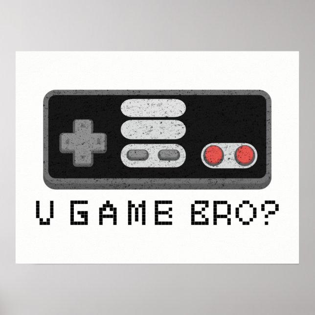 U GAME BRO? Retro Classic Video Gamer Controller Poster (Framsidan)