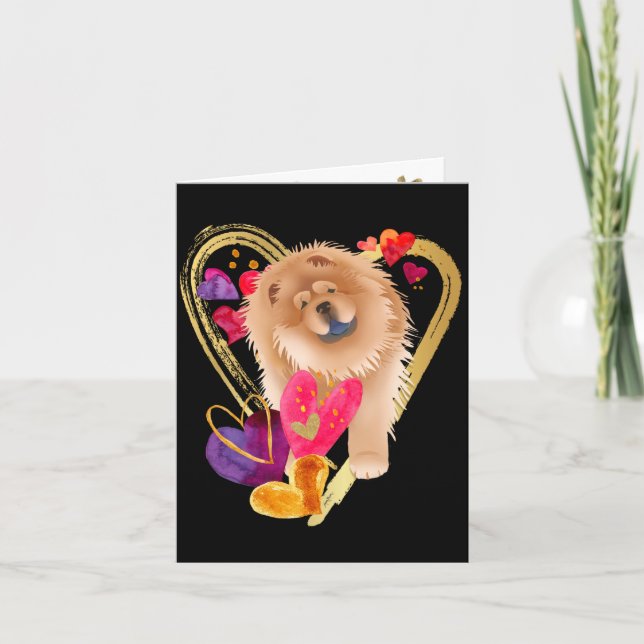 U GÖR MIN HJÄRTA BLING - Röda Chow-kort Helgkort (Framsida)