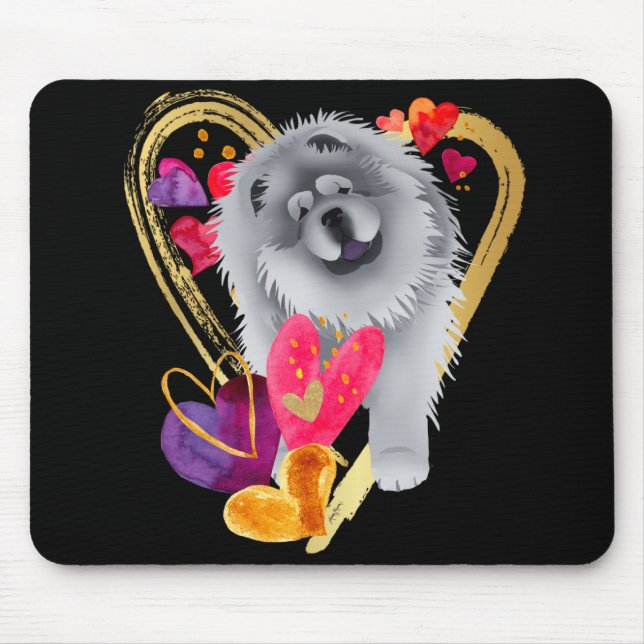 U GÖR MITT HEART GO BLING - Blue Chow mousepad Musmatta (Framsidan)