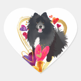 U GÖR MITT HEART GO BLING - Lapphund hjärtklisterm Hjärtformat Klistermärke