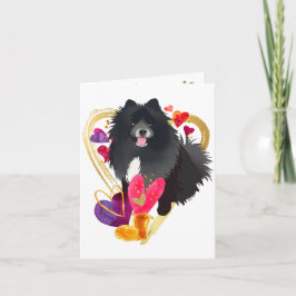 U GÖR MITT HEART GO BLING - Lapphund-konstkort Helgkort