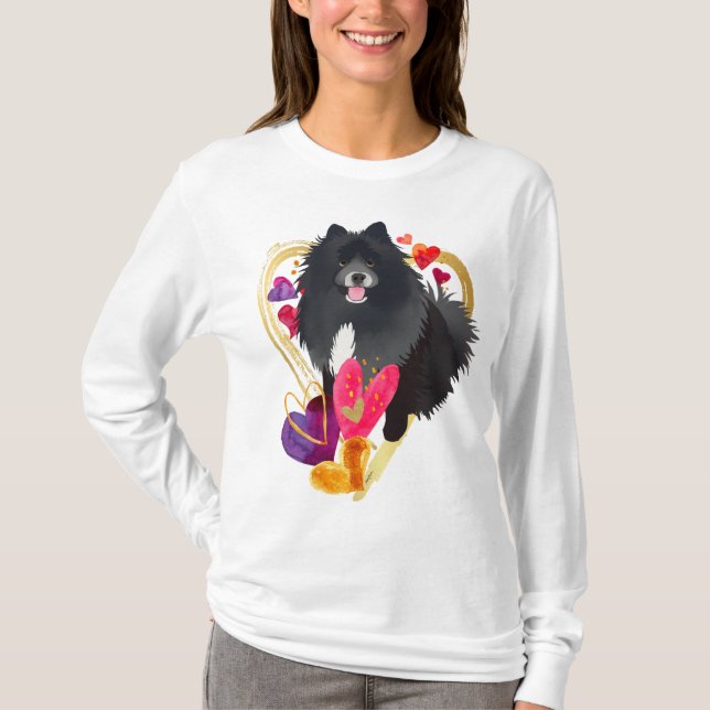 U GÖR MITT HEART GO BLING-Lapphund-vita skjortor T Shirt (Framsida)
