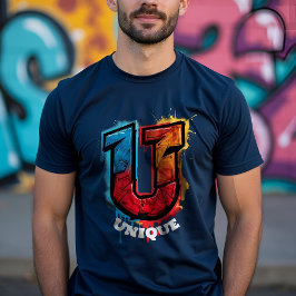 "U" Har "Titta": Anpassadet Graffiti Monogram T Shirt