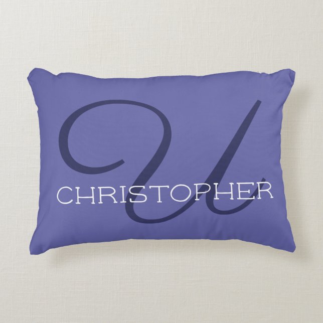 U Inledande kalligrafi-Trendig Mycket persiisk blå Prydnadskudde (Framsidan)