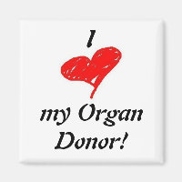 u) Jag hjärta min organdonator - Square Magnet