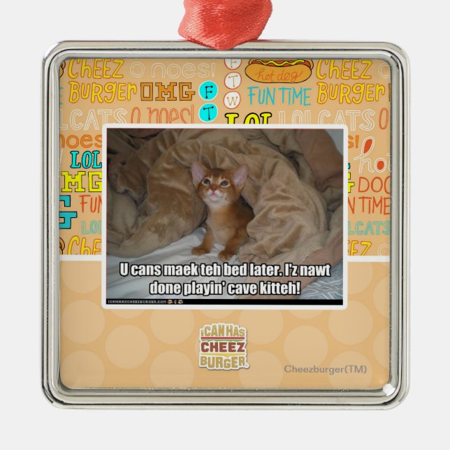 U kan maek sängen senare julgransprydnad metall (Framsidan)