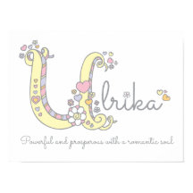 U monogram art Ulrika tjejer i namn poster