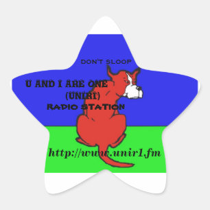 U OCH I ÄR EN RADIOSTATIONSTJÄRNA STJÄRNFORMAT KLISTERMÄRKE