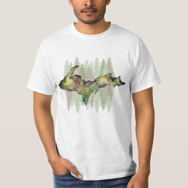 U.P. Grönt Camo Träd T-Shirt (Framsida)