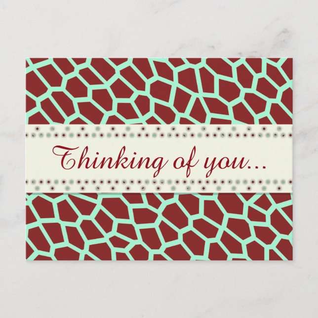 U plocka Färg/ Brown Giraffe Print in Mosaic Tile Vykort (Framsida)