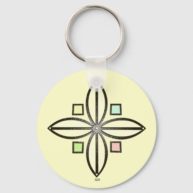 U-plocka Färg/ Järn Celtic Bra Fortune Flower Nyckelring (Framsida)
