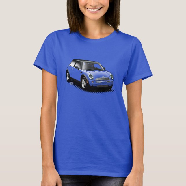 U-Plocka-Färg-Modern Mini-Car-Dam överst T Shirt (Framsida)