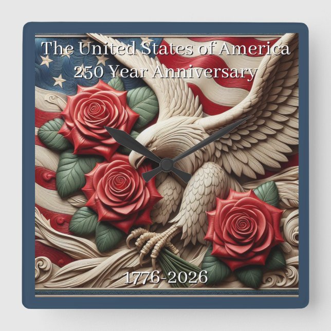 U.S.A. 250th Anniversary Commemorative Fyrkantig Klocka (Framsida)