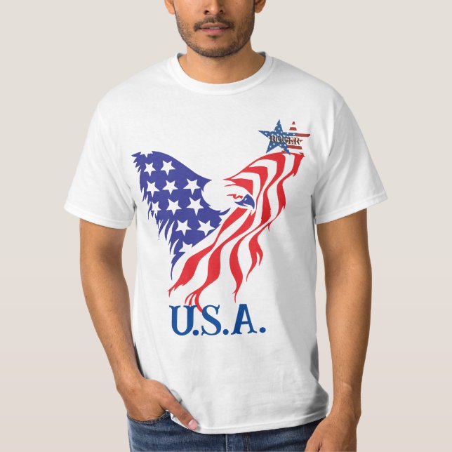 "U.S.A." Amerikansk örnmonogram T Shirt (Framsida)