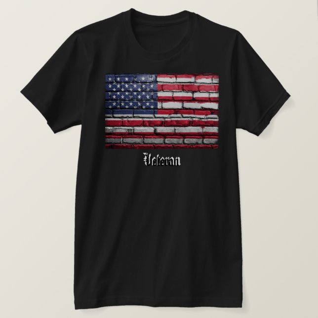 U.S.A. Flag Veteran T Shirt (Design framsida)