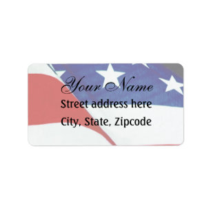 U.S.A. Flagga Adressetikett