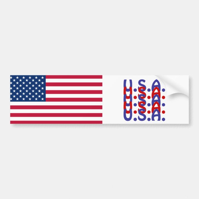 U.S.A. Flagga Bumper Sticker Bildekal (Framsidan)