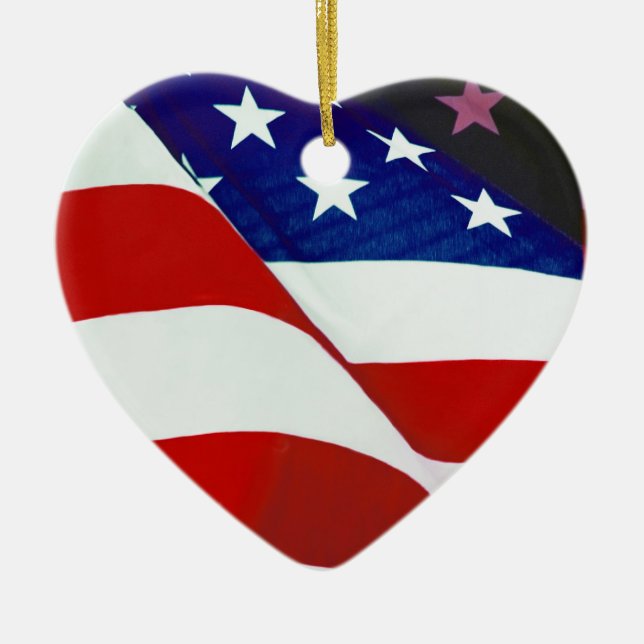 U.S.A. Flagga Julgransprydnad Keramik (Framsidan)