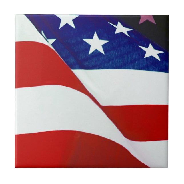 U.S.A. Flagga Kakelplatta (Framsidan)