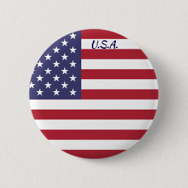 U.S.A. Flagga Round Button Knapp