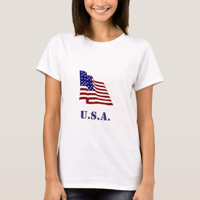 U.S.A. Flagga T Shirt (Framsida)