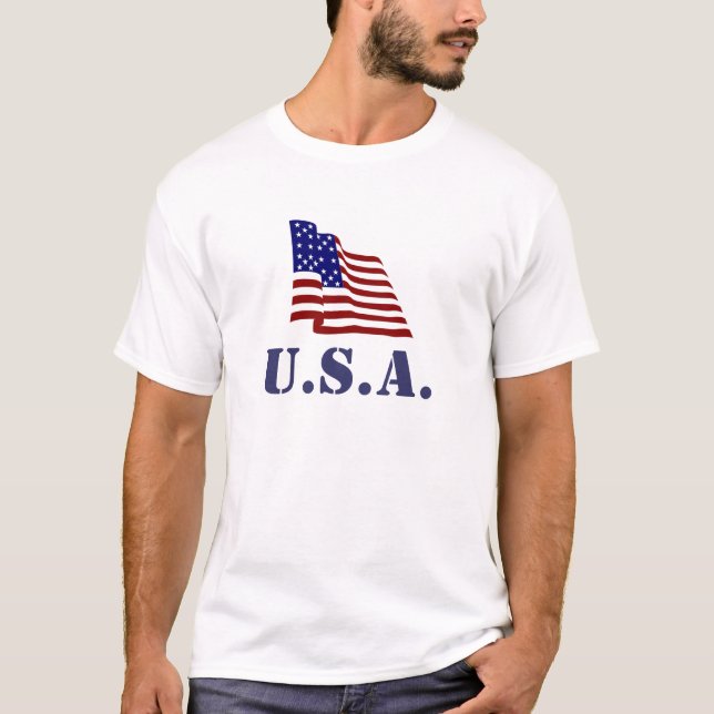 U.S.A. Flagga T Shirt (Framsida)