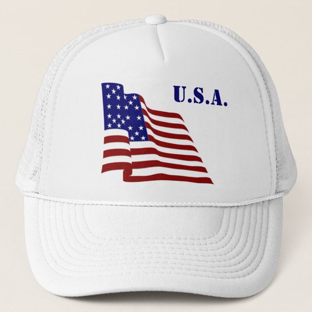 U.S.A. Flagga Truckerkeps (Framsida)
