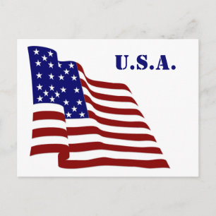 U.S.A. Flagga Vykort