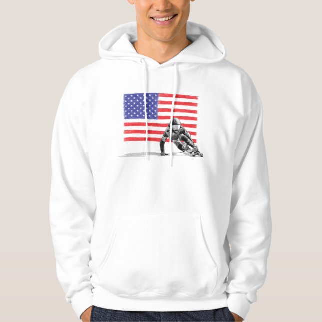 U.S.A. flaggadwonhillt-skjorta Munkjacka (Framsida)