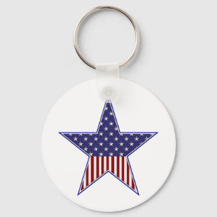 U.S.A. Patriotic Flagga Design Nyckelring
