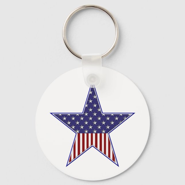 U.S.A. Patriotic Flagga Design Nyckelring (Framsida)