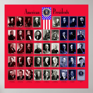 U.S.A. PRESIDENTER RÖD C/563 POSTER