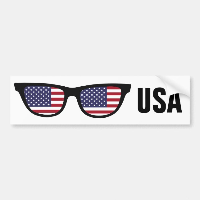 U. S. A. Shades anpassningsbar text & färg bildeka Bildekal (Framsidan)