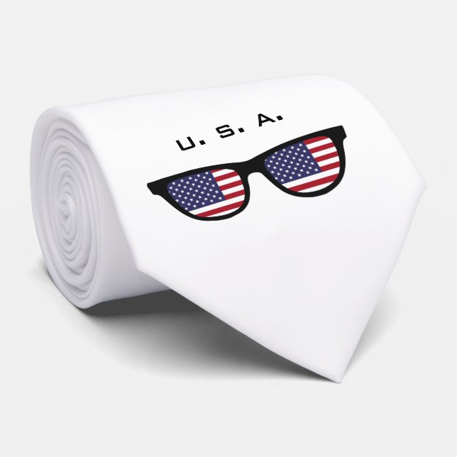 U. S. A. Shades anpassningsbar Text & färg tie Slips (Rullad)