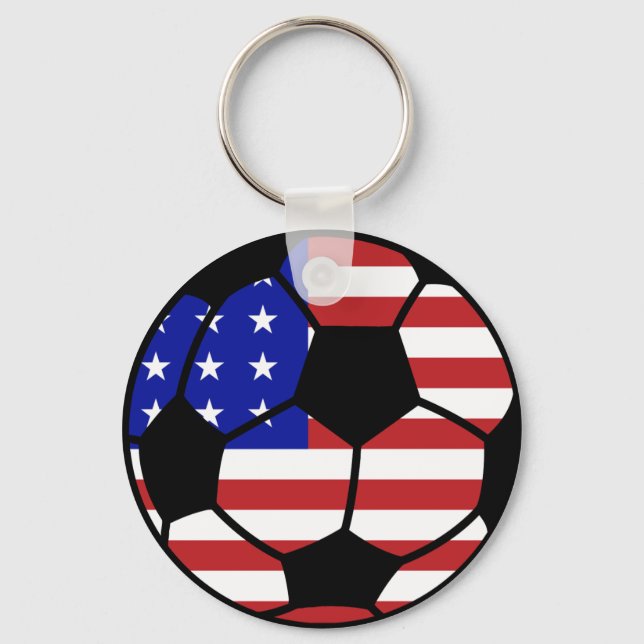 U.S.A. Soccer American Flagga Nyckelring (Framsida)